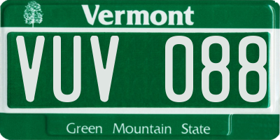 VT license plate VUV088