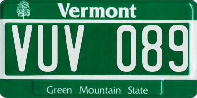 VT license plate VUV089