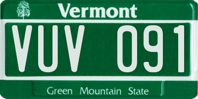 VT license plate VUV091