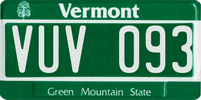 VT license plate VUV093