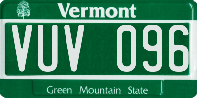 VT license plate VUV096