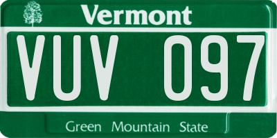 VT license plate VUV097