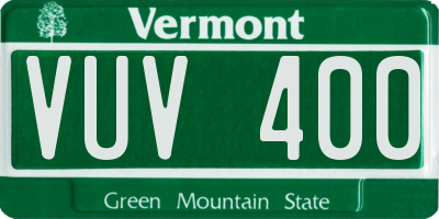 VT license plate VUV400