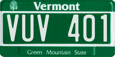 VT license plate VUV401