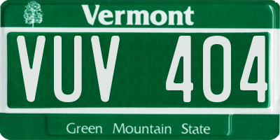 VT license plate VUV404