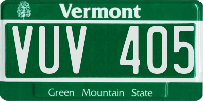 VT license plate VUV405