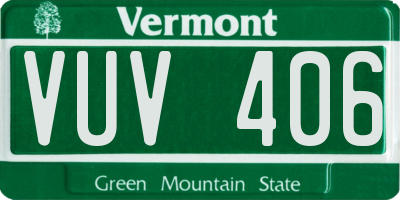 VT license plate VUV406
