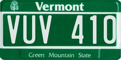 VT license plate VUV410