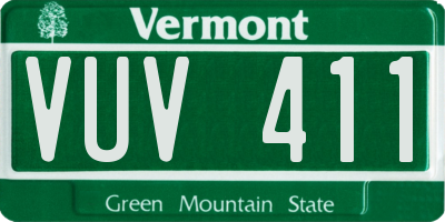 VT license plate VUV411