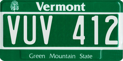 VT license plate VUV412