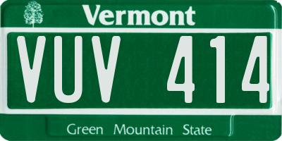 VT license plate VUV414