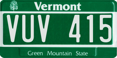 VT license plate VUV415