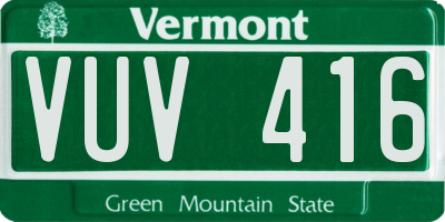 VT license plate VUV416