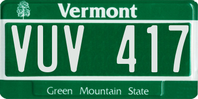 VT license plate VUV417
