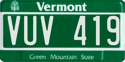 VT license plate VUV419