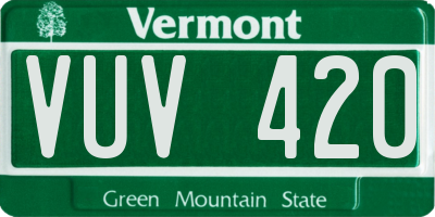 VT license plate VUV420