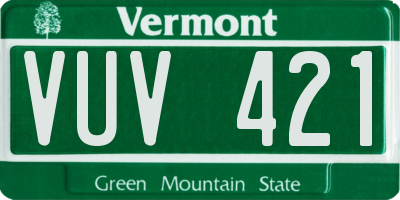 VT license plate VUV421