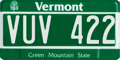 VT license plate VUV422