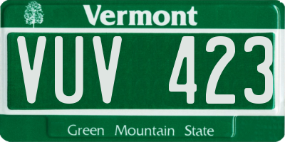 VT license plate VUV423