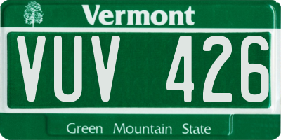 VT license plate VUV426