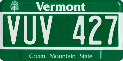 VT license plate VUV427