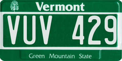 VT license plate VUV429