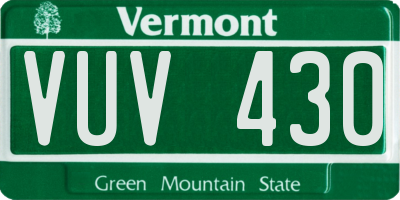 VT license plate VUV430