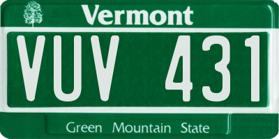 VT license plate VUV431