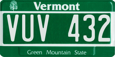 VT license plate VUV432
