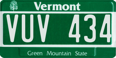 VT license plate VUV434