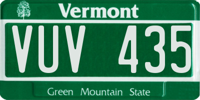 VT license plate VUV435