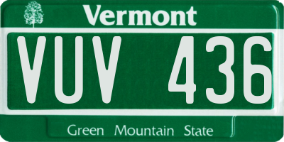 VT license plate VUV436