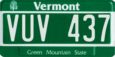 VT license plate VUV437