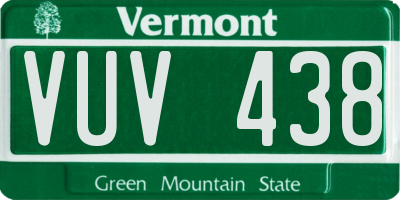 VT license plate VUV438