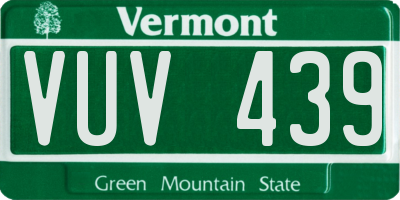VT license plate VUV439