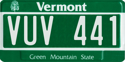 VT license plate VUV441