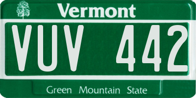 VT license plate VUV442