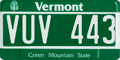 VT license plate VUV443