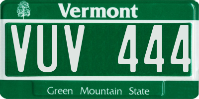 VT license plate VUV444