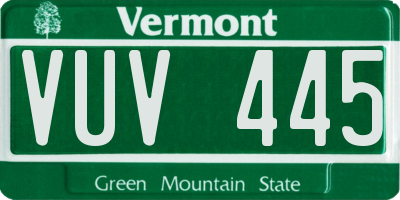 VT license plate VUV445