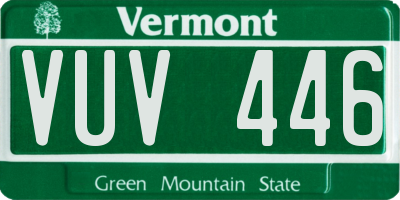 VT license plate VUV446