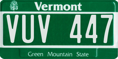 VT license plate VUV447