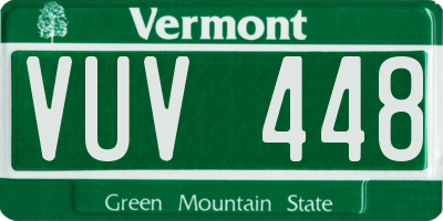VT license plate VUV448