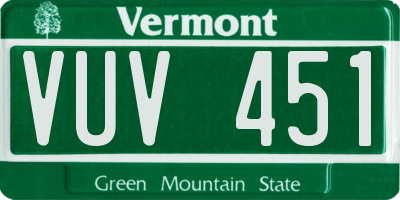 VT license plate VUV451
