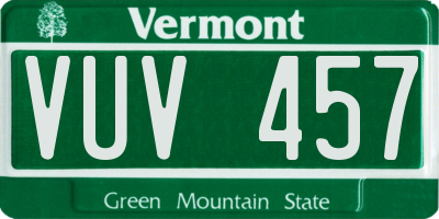 VT license plate VUV457