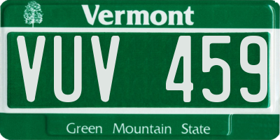 VT license plate VUV459
