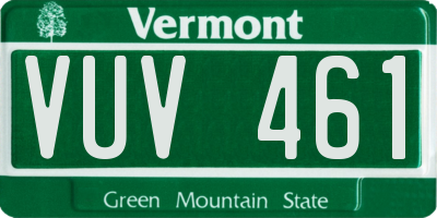 VT license plate VUV461