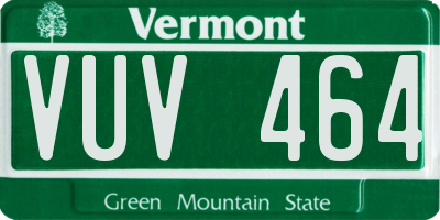 VT license plate VUV464