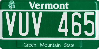 VT license plate VUV465