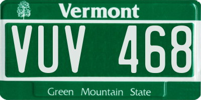 VT license plate VUV468